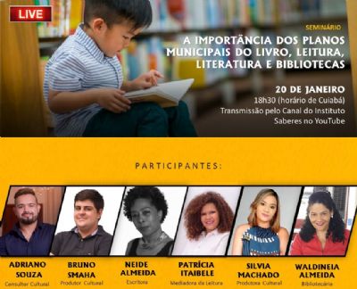 Seminrio vai debater planos municipais de literatura e bibliotecas em Mato Grosso