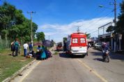 Motociclista fica ferida aps colidir com Escort em avenida de Cuiab