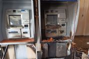 Vestidos de gari, bandidos explodem caixa eletrnico em agncia da Caixa; Veja fotos