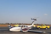 Vdeo | Avio faz pouso de emergncia 'de barriga' em Vrzea Grande