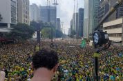 <Font color=Orange>Fotos</font color> |  Sem citar STF, Jair Bolsonaro fala em pacificao durante ato em So Paulo