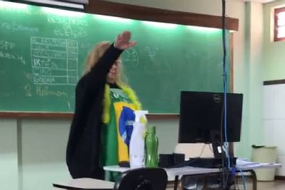 Professora que fez saudao nazista em sala de aula  demitida de escola no Paran