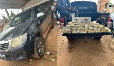 Vdeo | Casal  preso transportando mais de R$ 48 kg de drogas em caminhonete