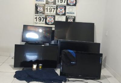 Suspeitos so detidos vendendo televises furtadas em Chapada dos Guimares