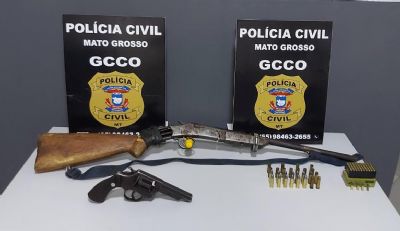 Polcia Civil apreende armas e munies em propriedade rural em Rosrio Oeste