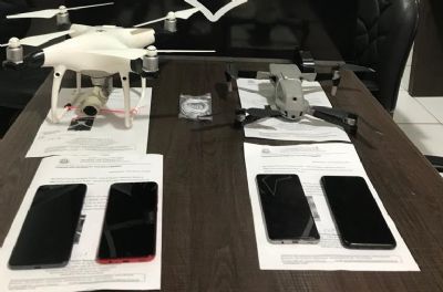 Polcia Penal apreende dois drones e 13 celulares na penitenciria Mata Grande