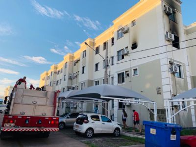 Incndio em apartamento assusta moradores de condomnio em Cuiab - VEJA VDEO