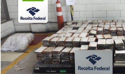Receita Federal apreende 1,2 tonelada de cocana no Porto de Santos