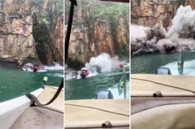 Vdeo | Bloco de pedras desliza em lago e atinge barcos em Minas Gerais; sete morrem