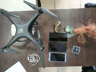 Drone  apreendido com celulares antes de arremesso em presdio