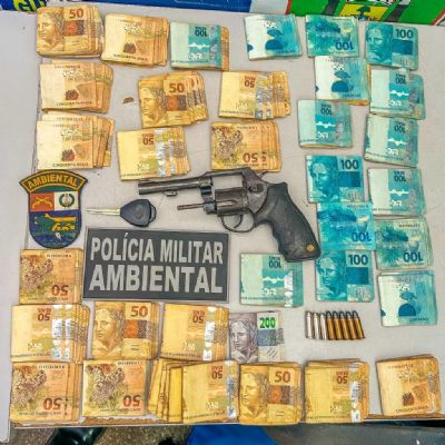 Homem com arma e R$ 33 mil em dinheiro  preso pelo Batalho Ambiental