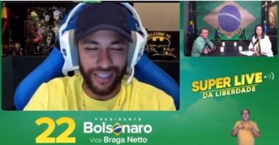 Bolsonaro faz live com Neymar, que cita 'valores' ao reiterar apoio ao candidato