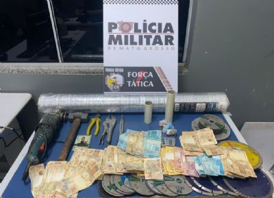 Fora Ttica desarticula quadrilha suspeita por roubo e apreende R$ 6,7 mil em dinheiro e ferramentas