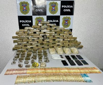 Casal  preso com 41 kg de droga, R$ 3,5 mil e celulares em Confresa