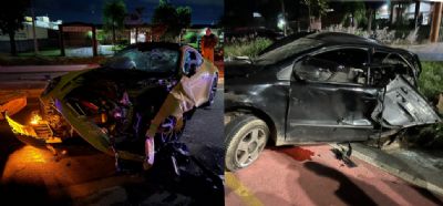 <Font color=Orange> Fotos </font color> | Homem provoca acidente durante suposto racha em Cuiab; trs ficaram feridos