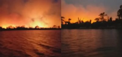 <Font color=Orange> Vdeos </font color> | Imagens registram incndio de grandes propores no Pantanal