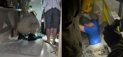 <Font color=Orange> Vdeo </font color> mostra mdico que ficou preso em elevador sendo resgatado pelo Corpo de Bombeiros