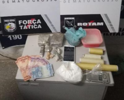 Rotam prende suspeito por trfico de drogas em bairro de Cuiab
