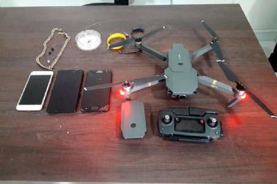 Agentes penitencirios apreendem drone e evitam entrada de celulares e drogas