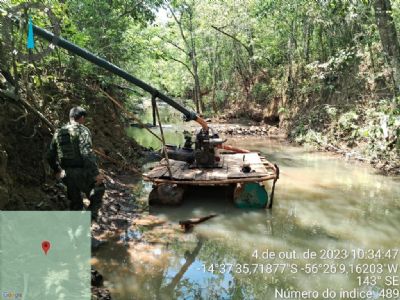 Aps denncias, Sema desmonta garimpo ilegal na nascente do Rio Paraguai