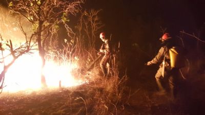 Incndio de grandes dimenses atinge rotatria do Lago do Manso