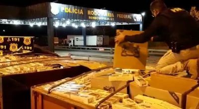 Polcia apreende 210 mil maos de cigarros contrabandeados em bitrem