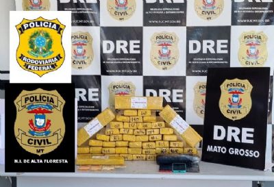 Polcia Civil apreende 50 tabletes de maconha que abasteceriam pontos de drogas em Cuiab