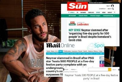 Rveillon de Neymar para 500 pessoas na pandemia vira notcia internacional
