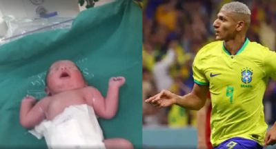 Beb nasce na hora de gol de Richarlison e pais batizam com o nome do jogador