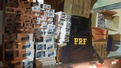 Em Itiquira, PRF apreende quase 20 mil maos de cigarros contrabandeados