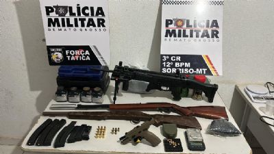 Homem com quatro armas de fogo e munies  preso em Sorriso