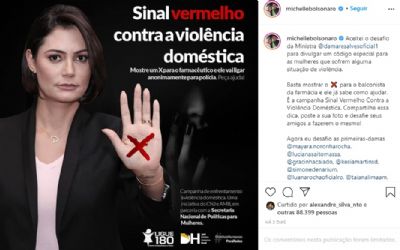 No instagram, Michelle Bolsonaro convida Virginia Mendes para participar de campanha