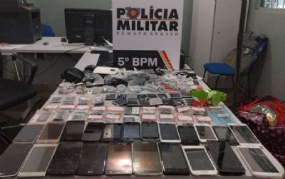 Suspeitos so presos com 22 celulares em Rondonpolis