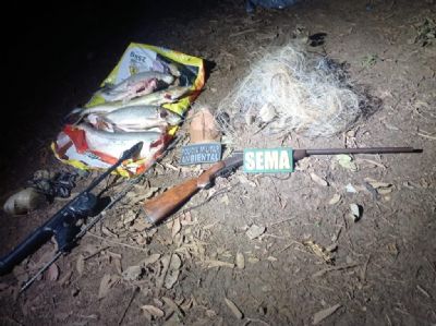 Sema-MT e PM apreendem 21 kg de pescado ilegal e arma de fogo em Sinop