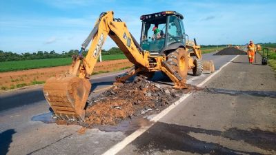 DNIT realiza obras de manuteno em rodovias que escoam produo de gros de Mato Grosso