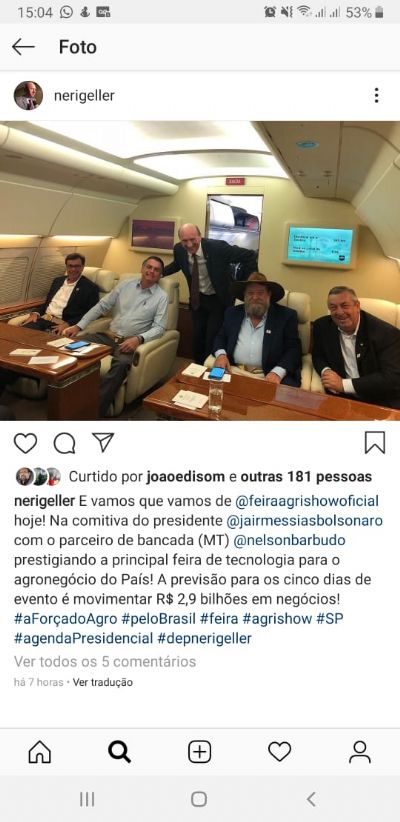 Deputados de MT pegam carona em voo com presidente Bolsonaro