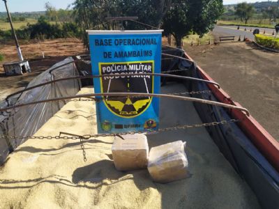 Carreta com seis toneladas de maconha  apreendida em Amambai