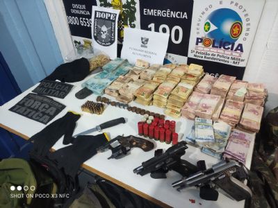 Aps confronto, Bope recupera R$ 164,7 mil com suspeitos de roubo em Nova Bandeirantes