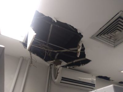Ladres tentam furtar banco em Cuiab e fazem buraco no teto