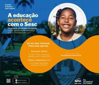 Escola Sesc Pantanal abre inscries a novos alunos para 2023 na prxima semana