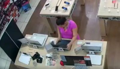 Vdeo | Mulheres furtam notebook em loja de eletrodomsticos em Vrzea Grande