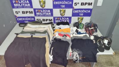 Ladres so presos por furtar roupas avaliada em R$ 9,2 mil