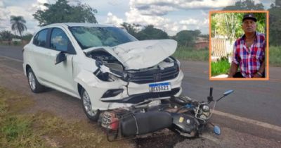 Vdeos | Idoso morre aps batida entre carro e motocicleta na rodovia MT-060