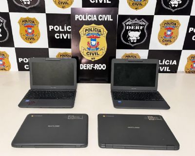 Polcia recupera quatro Chromebooks furtados por alunos e ex-alunos de escola de Rondonpolis