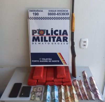 Traficante  preso com 12 tabletes de maconha em Porto Alegre do Norte