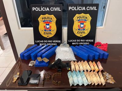 Polcia localiza 10 tabletes de entorpecentes e prende traficante com pistola roubada