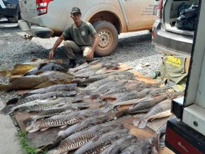 Operao conjunta apreende jacar e 371 kg de pescado ilegal durante fiscalizao
