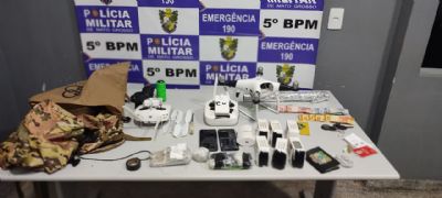 Criminosos so pegos com drone e entorpecentes para levar para Mata Grande