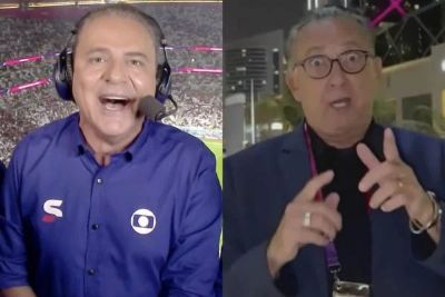 Vdeo: Galvo Bueno passa basto para Luis Roberto em abertura da Copa