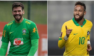 Neymar e Alisson so finalistas do prmio Fifa The Best